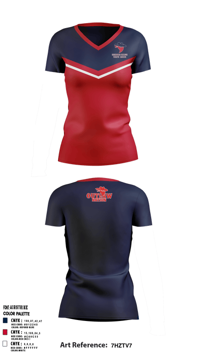 Saugerties Outlaws 20780337 Women's Short Sleeve V-neck Shirt - 6
