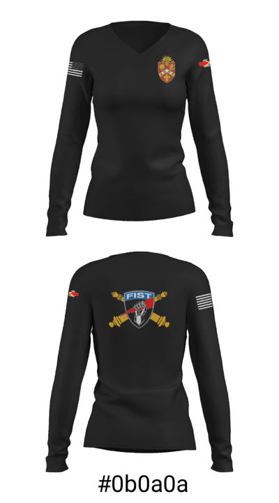 2-3 FA FIST 59815609 Women's Long Sleeve V-neck Shirt - 37