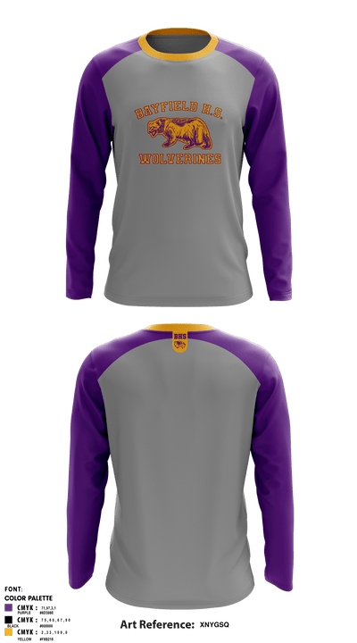Bayfield High School Wolverine Wrestling 12563636 Long Sleeve Old School Cotton Feel fabric shirt - 5