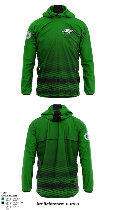 Flat Rock Middle School Wrestling 75387294 Windbreaker - 1