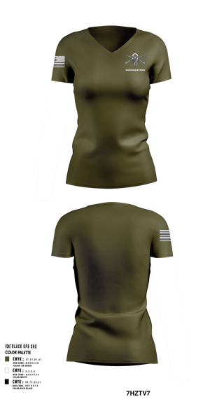 Women's Short Sleeve Vneck Shirt, Bushmasters, Army, Teamtime, Team time, sublimation, custom sports apparel, team uniforms, spirit wear, spiritwear, sports uniforms, custom shirts, team store, custom team store, fundraiser sports, apparel fundraiser