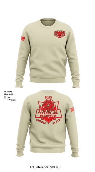 Crew Neck Sweatshirt, RSS EMPIRE STATE, Marines, Teamtime, Team time, sublimation, custom sports apparel, team uniforms, spirit wear, spiritwear, sports uniforms, custom shirts, team store, custom team store, fundraiser sports, apparel fundraiser