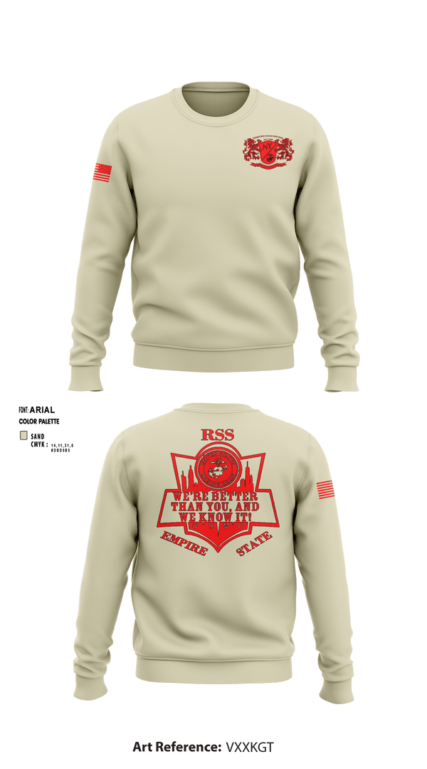 Crew Neck Sweatshirt, RSS EMPIRE STATE, Marines, Teamtime, Team time, sublimation, custom sports apparel, team uniforms, spirit wear, spiritwear, sports uniforms, custom shirts, team store, custom team store, fundraiser sports, apparel fundraiser