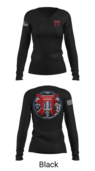 Women's Long Sleeve Vneck Shirt, , Army, Teamtime, Team time, sublimation, custom sports apparel, team uniforms, spirit wear, spiritwear, sports uniforms, custom shirts, team store, custom team store, fundraiser sports, apparel fundraiser