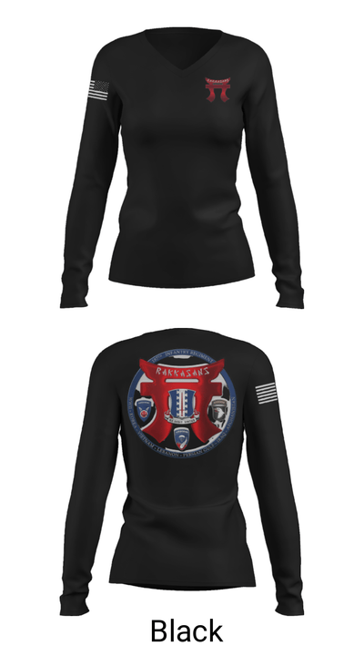 3-187 Rakkasans 16678099 Women's Long Sleeve V-neck Shirt - 39