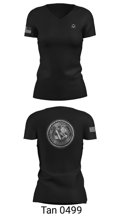 HHC Mortars, 2-505 PIR 68912099 Women's Short Sleeve V-neck Shirt - 23