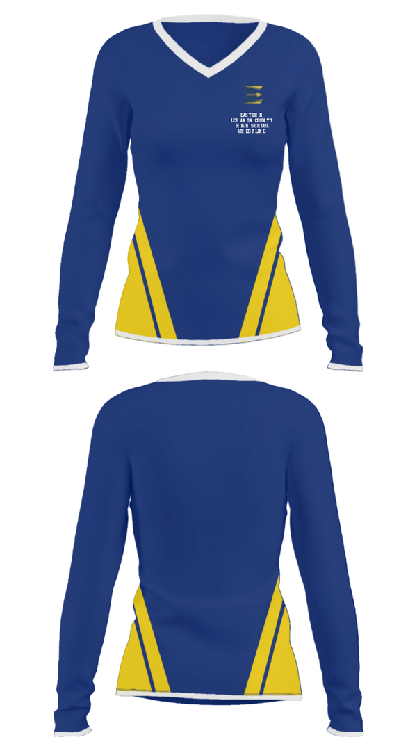 Women's Long Sleeve Vneck Shirt, Eastern Lebanon County High School Wrestling, Wrestling, Teamtime, Team time, sublimation, custom sports apparel, team uniforms, spirit wear, spiritwear, sports uniforms, custom shirts, team store, custom team store, fundraiser sports, apparel fundraiser