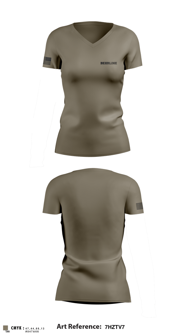 Women's Short Sleeve Vneck Shirt, BEHRLINE, Army, Teamtime, Team time, sublimation, custom sports apparel, team uniforms, spirit wear, spiritwear, sports uniforms, custom shirts, team store, custom team store, fundraiser sports, apparel fundraiser