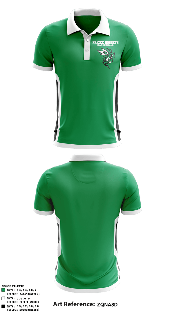 Short Sleeve Performance Polo, Frazee Hornets, Men's Basketball, Teamtime, Team time, sublimation, custom sports apparel, team uniforms, spirit wear, spiritwear, sports uniforms, custom shirts, team store, custom team store, fundraiser sports, apparel fundraiser