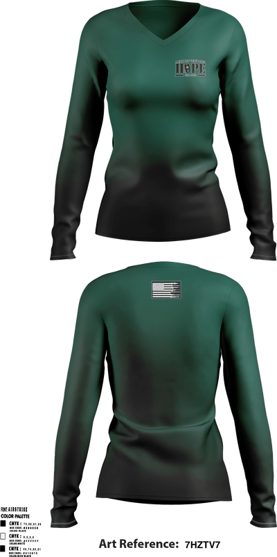 ACVH 19188935 Women's Long Sleeve V-neck Shirt - 1