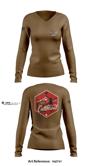 Women's Long Sleeve Vneck Shirt, , Army, Teamtime, Team time, sublimation, custom sports apparel, team uniforms, spirit wear, spiritwear, sports uniforms, custom shirts, team store, custom team store, fundraiser sports, apparel fundraiser