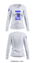 Marian High School Wrestling 1916456 Women's Long Sleeve V-neck Shirt - 46