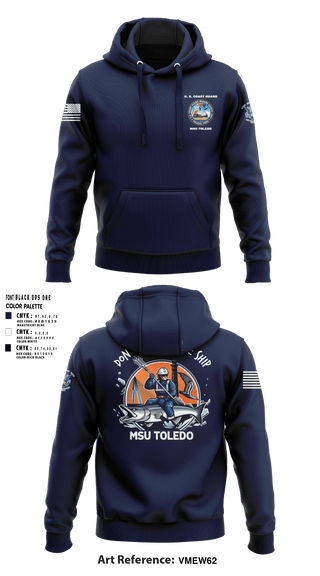 Hoodie, MSU Toledo, Coast Guard, Teamtime, Team time, sublimation, custom sports apparel, team uniforms, spirit wear, spiritwear, sports uniforms, custom shirts, team store, custom team store, fundraiser sports, apparel fundraiser