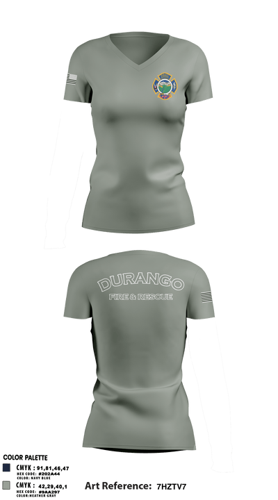 Durango Fire Protection District 71199400 Women's Short Sleeve V-neck Shirt - 5