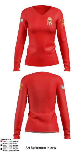 Women's Long Sleeve Vneck Shirt, , Army, Teamtime, Team time, sublimation, custom sports apparel, team uniforms, spirit wear, spiritwear, sports uniforms, custom shirts, team store, custom team store, fundraiser sports, apparel fundraiser
