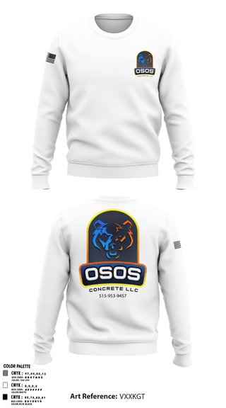 Crew Neck Sweatshirt, OSOS CONCRETE LLC, , Teamtime, Team time, sublimation, custom sports apparel, team uniforms, spirit wear, spiritwear, sports uniforms, custom shirts, team store, custom team store, fundraiser sports, apparel fundraiser