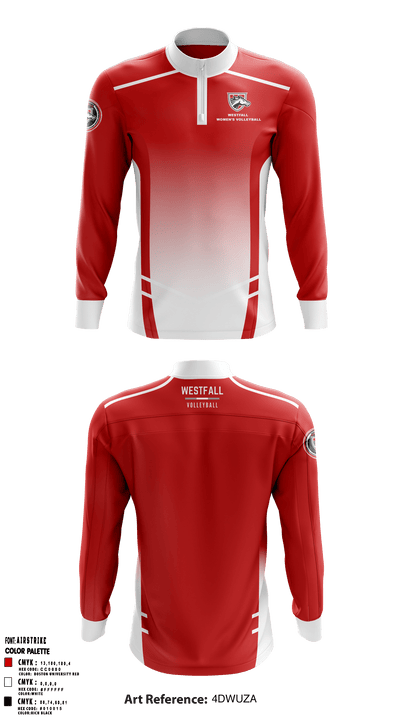 Westfall High School Volleyball 45965045 Quarter Zip Jacket - 1