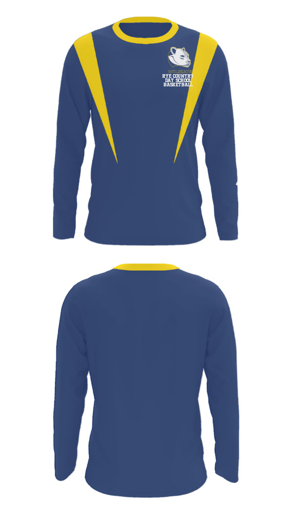 Long Sleeve Performance Shirt, Rye Country Day School Basketball, Men's Basketball, Teamtime, Team time, sublimation, custom sports apparel, team uniforms, spirit wear, spiritwear, sports uniforms, custom shirts, team store, custom team store, fundraiser sports, apparel fundraiser