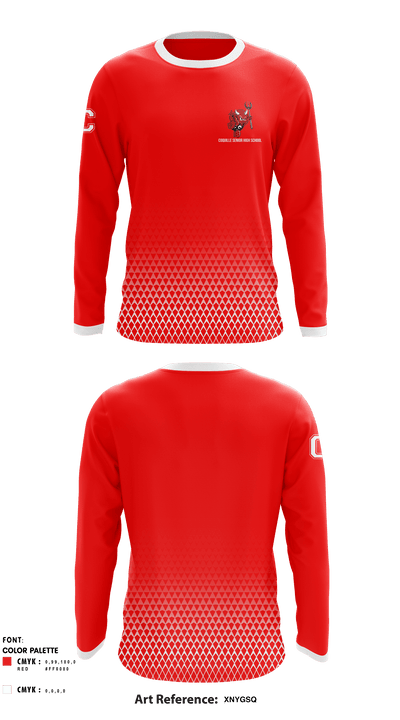 Coquille Senior High School Track 60550768 Long Sleeve Performance Shirt - 1