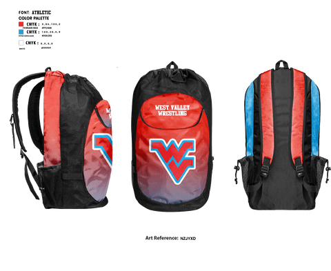 Gear Bag, West Valley High School Wrestling, Wrestling, Teamtime, Team time, sublimation, custom sports apparel, team uniforms, spirit wear, spiritwear, sports uniforms, custom shirts, team store, custom team store, fundraiser sports, apparel fundraiser