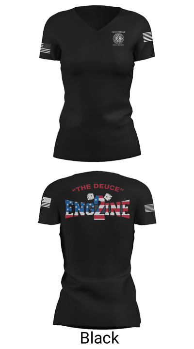 Fayetteville Fire Department Station 2 7594023 Women's Short Sleeve V-neck Shirt - 21