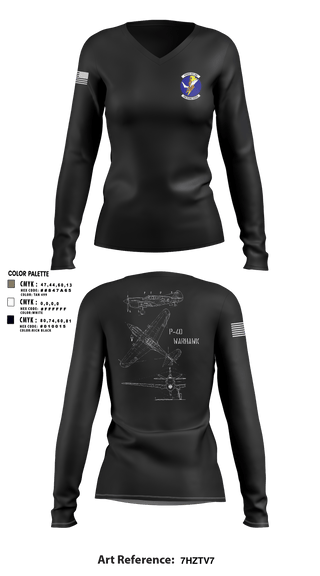 Women's Long Sleeve Vneck Shirt, Detachment 355, Air Force, Teamtime, Team time, sublimation, custom sports apparel, team uniforms, spirit wear, spiritwear, sports uniforms, custom shirts, team store, custom team store, fundraiser sports, apparel fundraiser