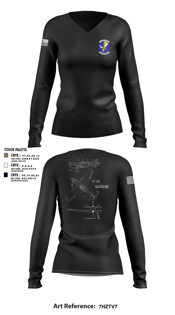 Women's Long Sleeve Vneck Shirt, Detachment 355, Air Force, Teamtime, Team time, sublimation, custom sports apparel, team uniforms, spirit wear, spiritwear, sports uniforms, custom shirts, team store, custom team store, fundraiser sports, apparel fundraiser
