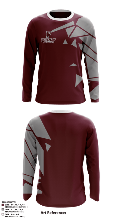 Perry High School 43472563 Long Sleeve Performance Shirt - 1