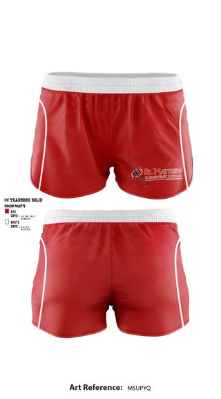 Women's Shorts, St Matthew School, Spirit Store, Teamtime, Team time, sublimation, custom sports apparel, team uniforms, spirit wear, spiritwear, sports uniforms, custom shirts, team store, custom team store, fundraiser sports, apparel fundraiser