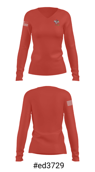 Women's Long Sleeve Vneck Shirt, East Surry High School Basketball, Men's Basketball, Teamtime, Team time, sublimation, custom sports apparel, team uniforms, spirit wear, spiritwear, sports uniforms, custom shirts, team store, custom team store, fundraiser sports, apparel fundraiser