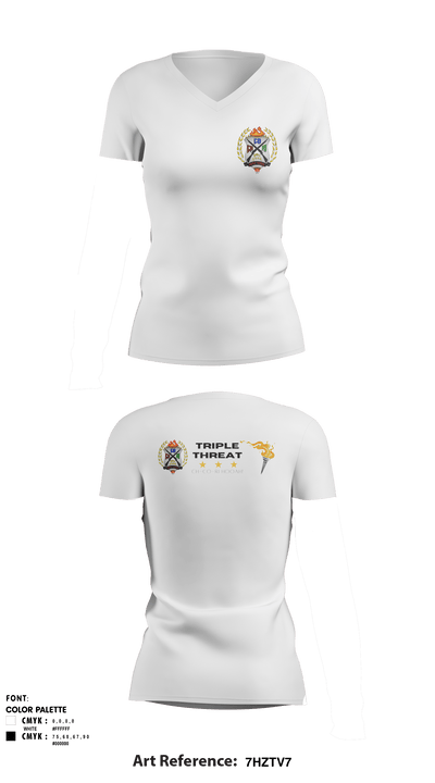 Triple Threat 63013438 Women's Short Sleeve V-neck Shirt - 3