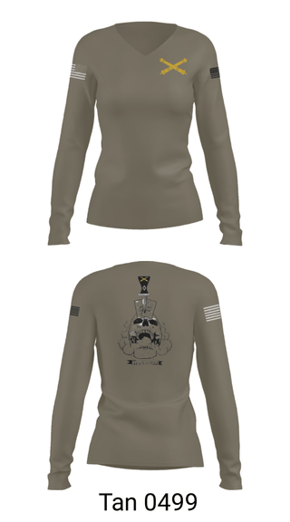 Women's Long Sleeve Vneck Shirt, , Army, Teamtime, Team time, sublimation, custom sports apparel, team uniforms, spirit wear, spiritwear, sports uniforms, custom shirts, team store, custom team store, fundraiser sports, apparel fundraiser