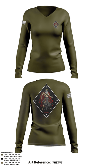 Women's Long Sleeve Vneck Shirt, V1/1, Marines, Teamtime, Team time, sublimation, custom sports apparel, team uniforms, spirit wear, spiritwear, sports uniforms, custom shirts, team store, custom team store, fundraiser sports, apparel fundraiser