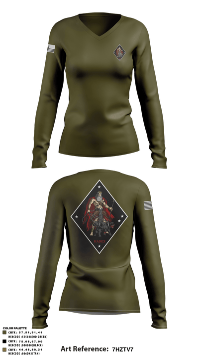 Hades 3421841 Women's Long Sleeve V-neck Shirt - 4