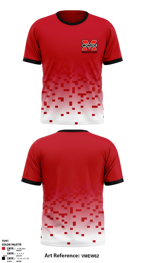 Short Sleeve Rash Guard Shirt, Monroe Middle School, Wrestling, Teamtime, Team time, sublimation, custom sports apparel, team uniforms, spirit wear, spiritwear, sports uniforms, custom shirts, team store, custom team store, fundraiser sports, apparel fundraiser