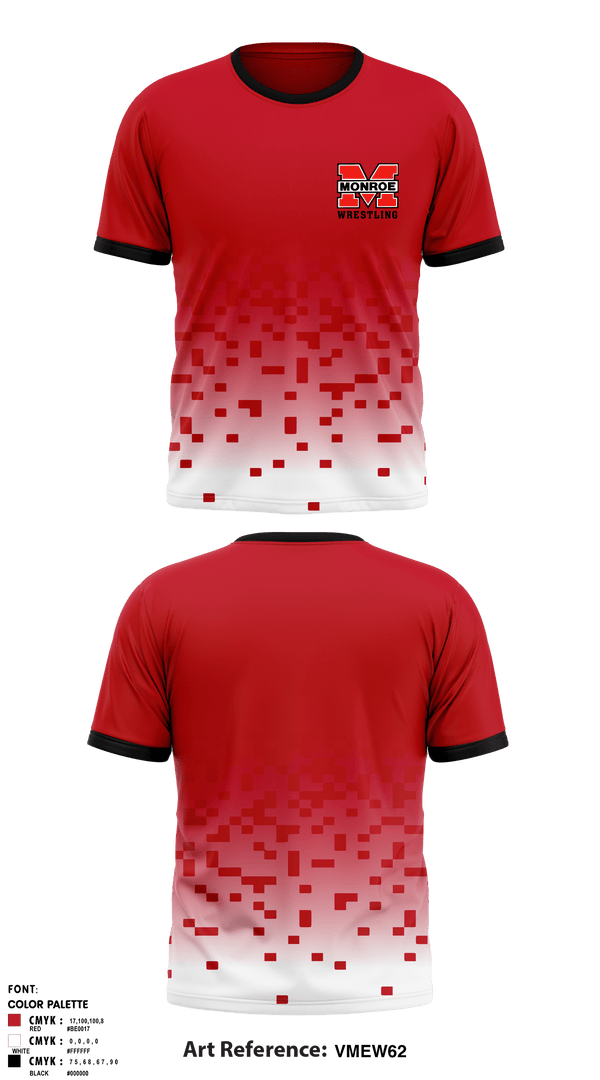 Short Sleeve Rash Guard Shirt, Monroe Middle School, Wrestling, Teamtime, Team time, sublimation, custom sports apparel, team uniforms, spirit wear, spiritwear, sports uniforms, custom shirts, team store, custom team store, fundraiser sports, apparel fundraiser