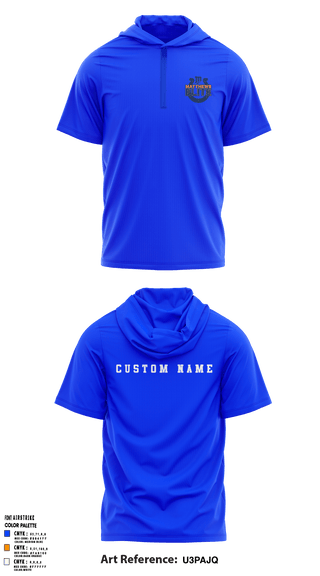 Short Sleeve Performance Shirt with hood, Matthews Elite, Football, Teamtime, Team time, sublimation, custom sports apparel, team uniforms, spirit wear, spiritwear, sports uniforms, custom shirts, team store, custom team store, fundraiser sports, apparel fundraiser