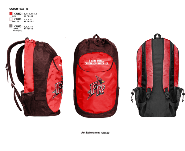 Gear Bag, Front Royal Cardinals Baseball, Baseball, Teamtime, Team time, sublimation, custom sports apparel, team uniforms, spirit wear, spiritwear, sports uniforms, custom shirts, team store, custom team store, fundraiser sports, apparel fundraiser