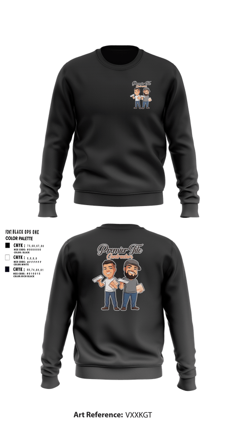 Crew Neck Sweatshirt, Premier tile contractorsPremier tile contractors, , Teamtime, Team time, sublimation, custom sports apparel, team uniforms, spirit wear, spiritwear, sports uniforms, custom shirts, team store, custom team store, fundraiser sports, apparel fundraiser