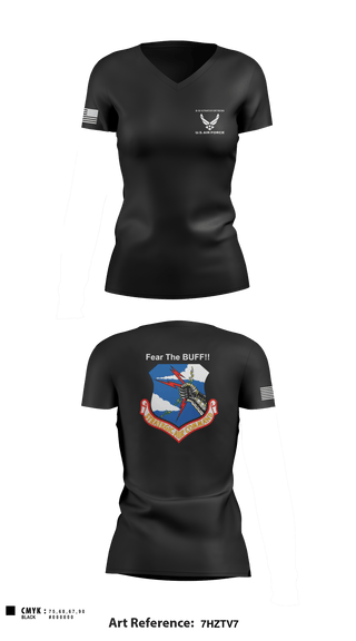 Women's Short Sleeve Vneck Shirt, 11th Bomb Sqadron, Air Force, Teamtime, Team time, sublimation, custom sports apparel, team uniforms, spirit wear, spiritwear, sports uniforms, custom shirts, team store, custom team store, fundraiser sports, apparel fundraiser