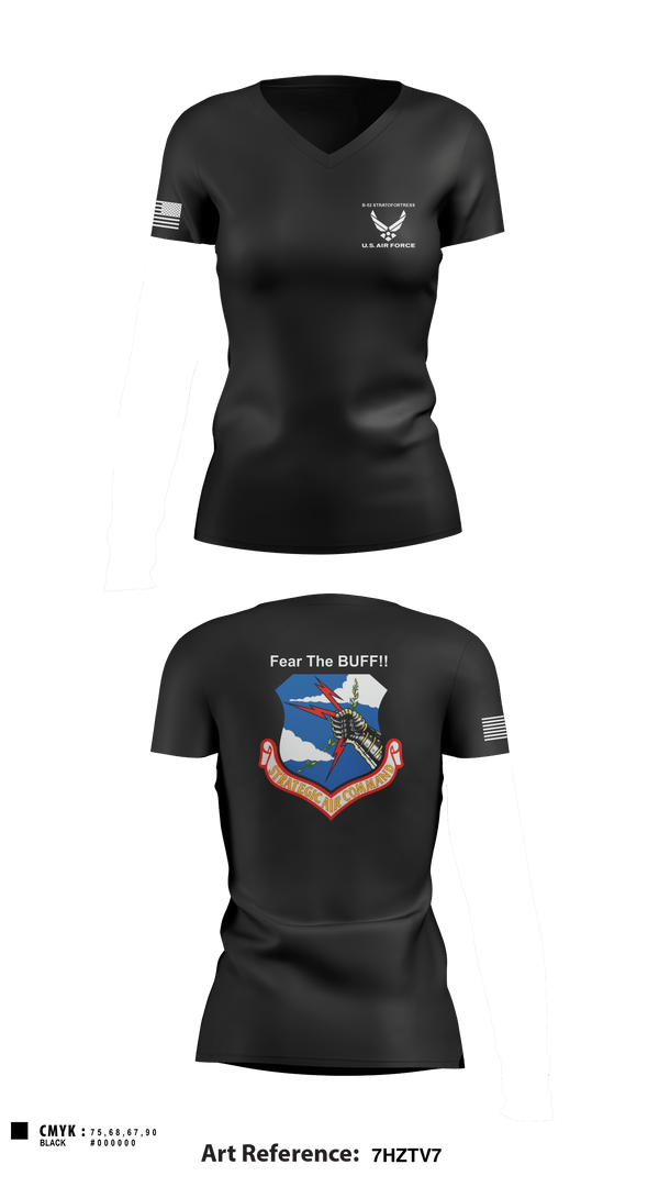 Women's Short Sleeve Vneck Shirt, 11th Bomb Sqadron, Air Force, Teamtime, Team time, sublimation, custom sports apparel, team uniforms, spirit wear, spiritwear, sports uniforms, custom shirts, team store, custom team store, fundraiser sports, apparel fundraiser