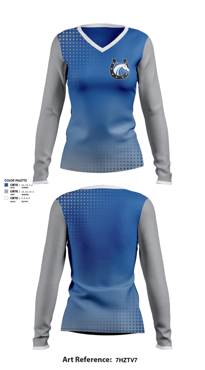 Andrada Polytechnic High School 34262371 Women's Long Sleeve V-neck Shirt - 2