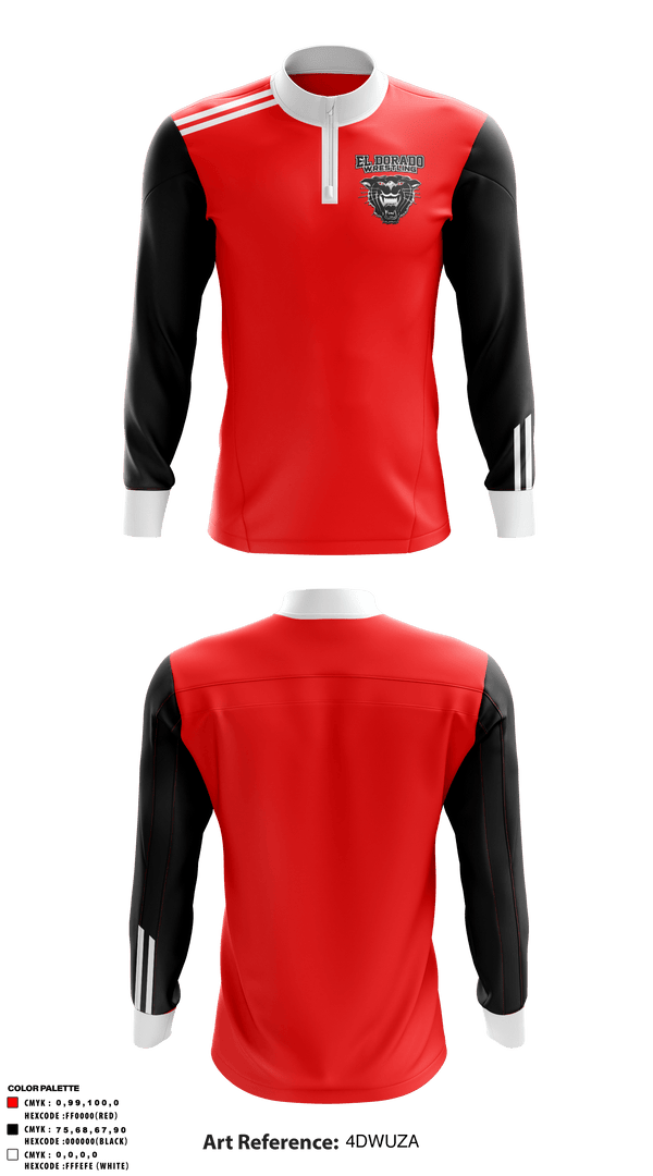 Quarter Zip Jacket, El Dorado High School Wrestling, Wrestling, Teamtime, Team time, sublimation, custom sports apparel, team uniforms, spirit wear, spiritwear, sports uniforms, custom shirts, team store, custom team store, fundraiser sports, apparel fundraiser