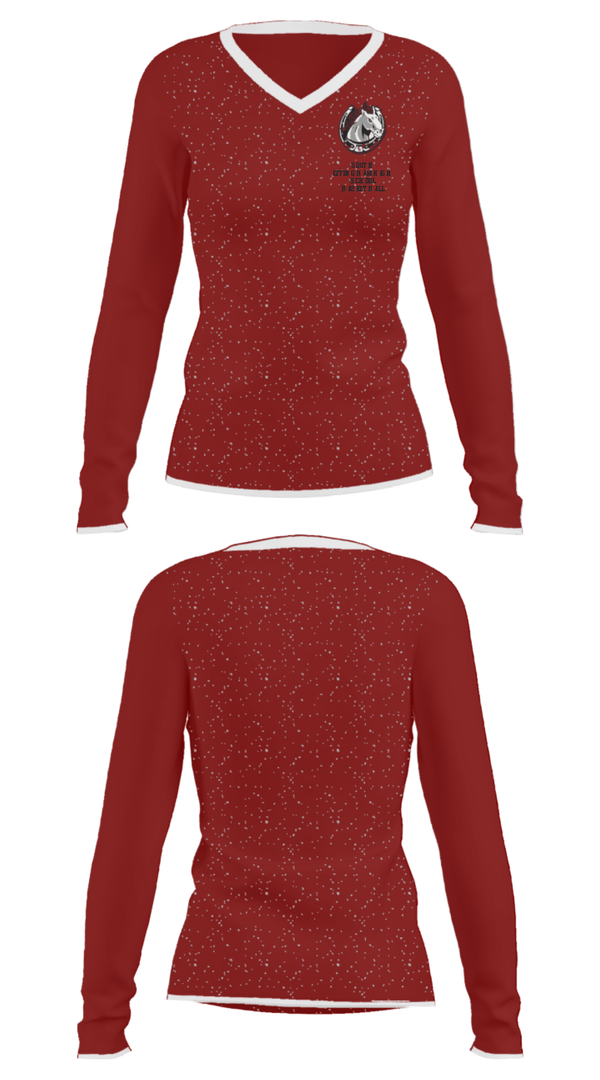 Women's Long Sleeve Vneck Shirt, South Effingham High School Basketball, Women's Basketball, Teamtime, Team time, sublimation, custom sports apparel, team uniforms, spirit wear, spiritwear, sports uniforms, custom shirts, team store, custom team store, fundraiser sports, apparel fundraiser