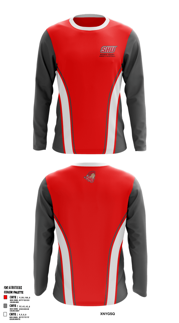 Long Sleeve Performance Shirt, Sacred Heart University Basketball, Women's Basketball, Teamtime, Team time, sublimation, custom sports apparel, team uniforms, spirit wear, spiritwear, sports uniforms, custom shirts, team store, custom team store, fundraiser sports, apparel fundraiser