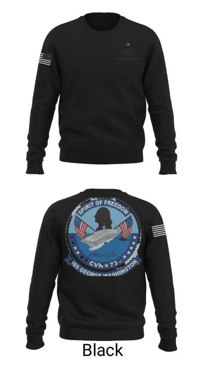 USS GEORGE WASHINGTON INFORMATION TECHNICIANS 62071140 Crew Neck Sweatshirt - 9