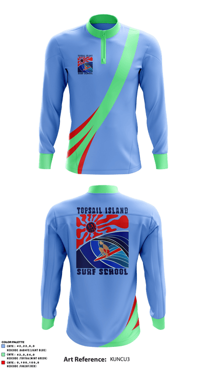 Topsail Island Surf School 81883035 Quarter Zip Jacket - 1