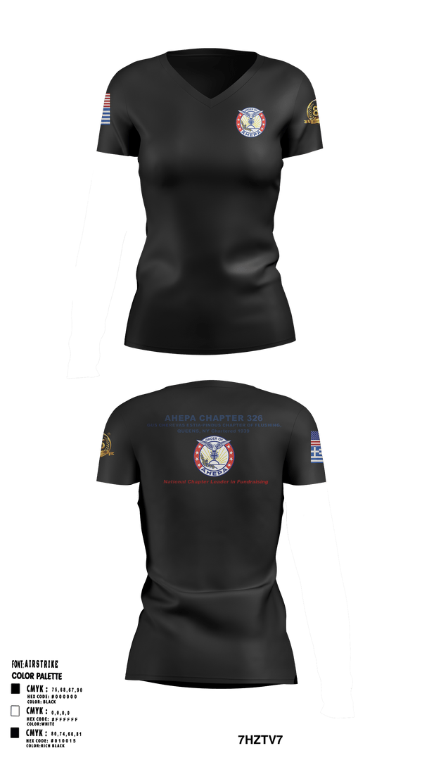 Women's Short Sleeve Vneck Shirt, AHEPA, , Teamtime, Team time, sublimation, custom sports apparel, team uniforms, spirit wear, spiritwear, sports uniforms, custom shirts, team store, custom team store, fundraiser sports, apparel fundraiser