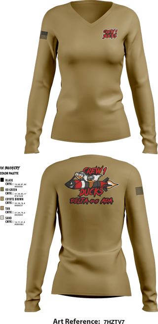 Women's Long Sleeve Vneck Shirt, , Army, Teamtime, Team time, sublimation, custom sports apparel, team uniforms, spirit wear, spiritwear, sports uniforms, custom shirts, team store, custom team store, fundraiser sports, apparel fundraiser