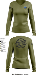 Crime Reduction Task Force 47911352 Women's Long Sleeve V-neck Shirt - 2